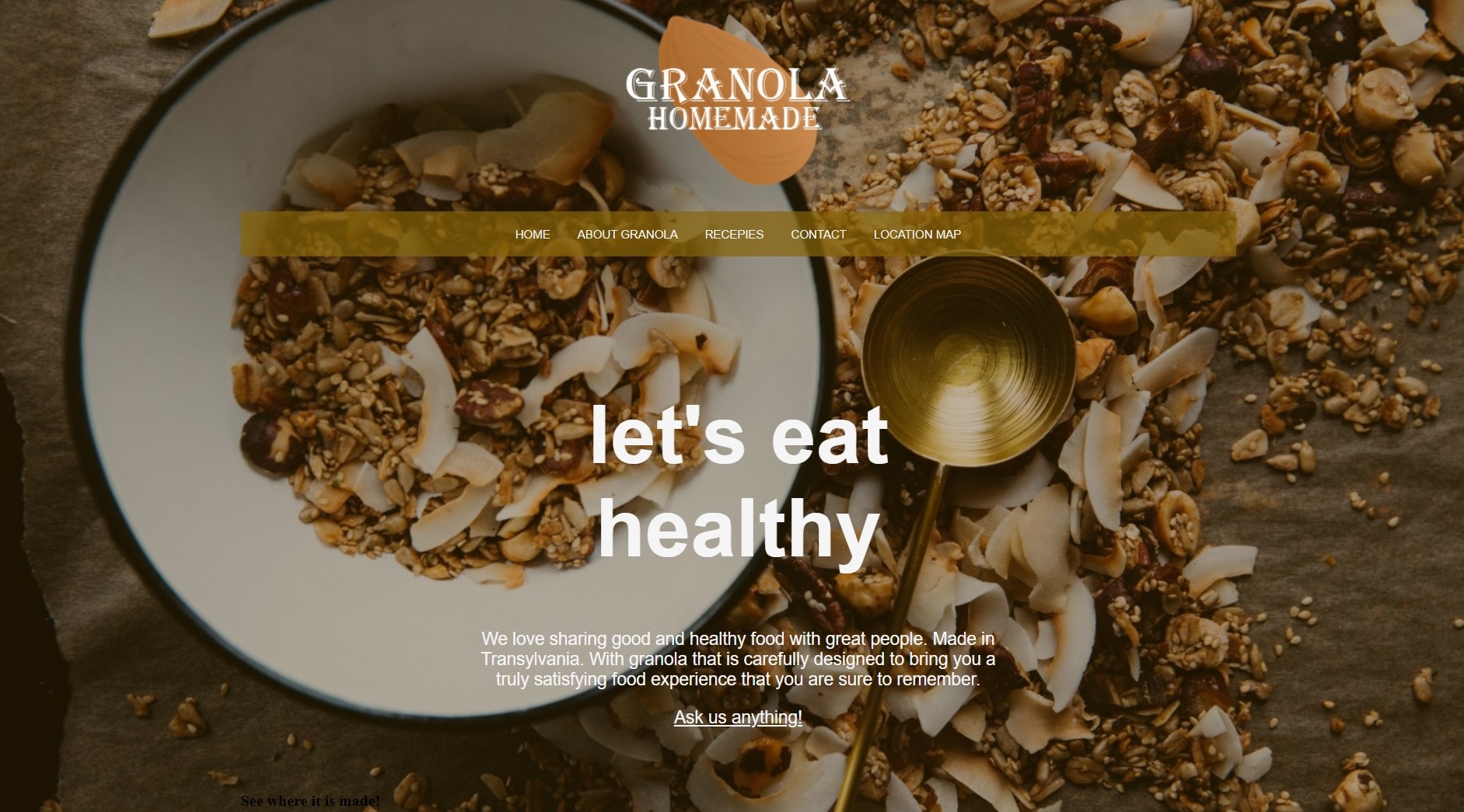 Image Granola Website Project.